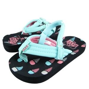 Reef Girls Flip Flop Size T 3-4 Medium Shoes Blue‎ Synthetic Pull On